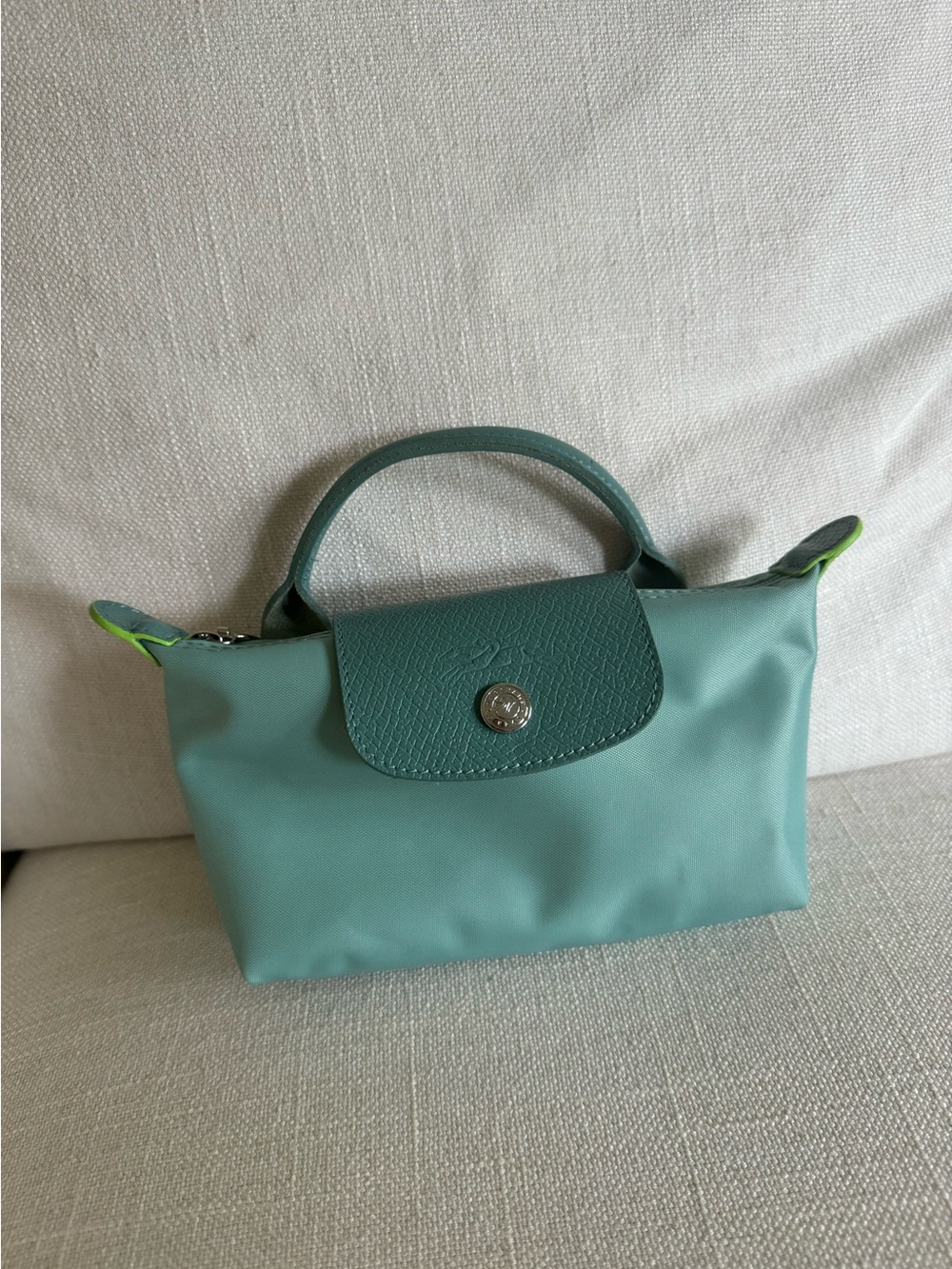 Longchamp Small GreenBlue Top-Handle Mini Bag